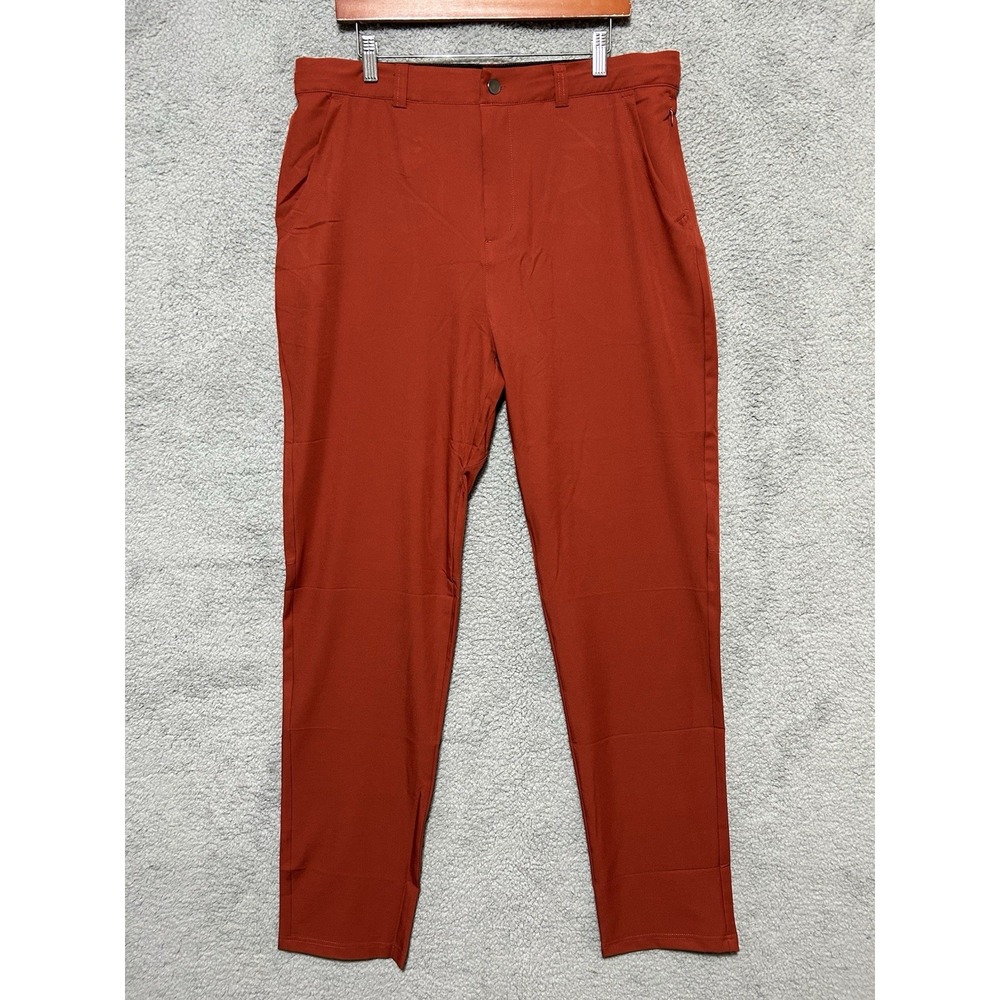 JWM Mens Athletic Pants 38x34 Water Resistant UPF 50+ Golf Joggers Orange